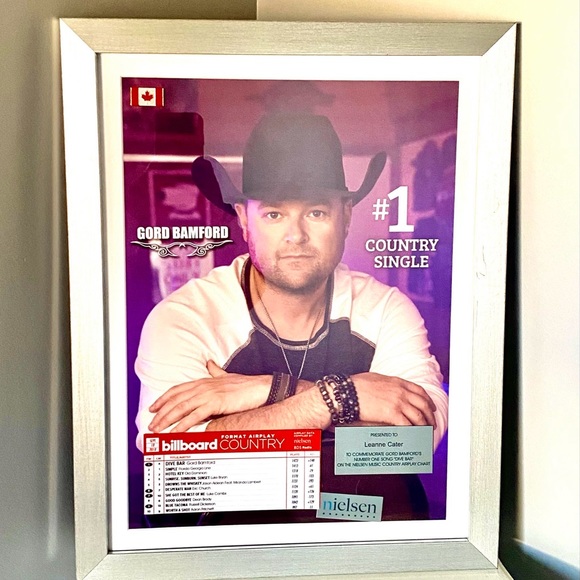 Rare Country Music Award- Gord Bamford #1 Billboard Air Play Song- Dive Bar 2018 - Picture 1 of 6